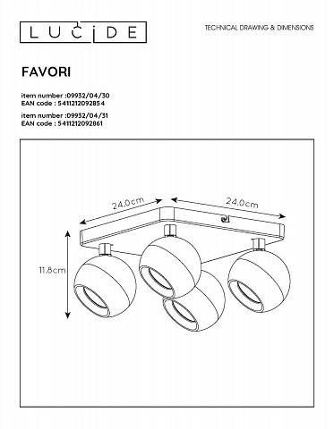 Спот Lucide Favori 09932/04/31