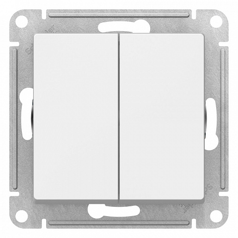 Systeme Electric AtlasDesign Белый Выключатель 2-клавишный с самовозвратом, сх.5, 10АХ, механизм