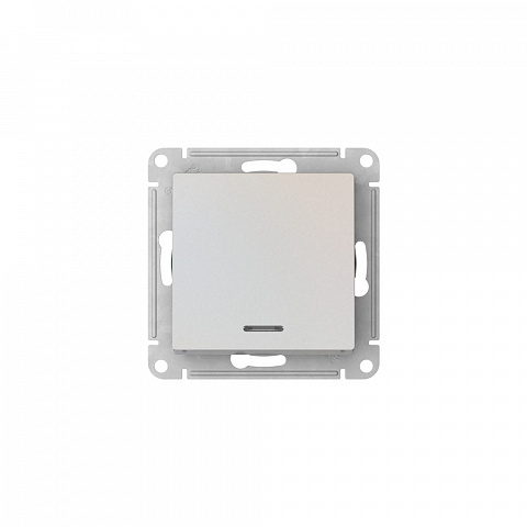 Systeme Electric AtlasDesign Жемчуг Выключатель 1-клавишный с подсвет.,сх.1а, 10АХ, мех., быстрозажим. клем.