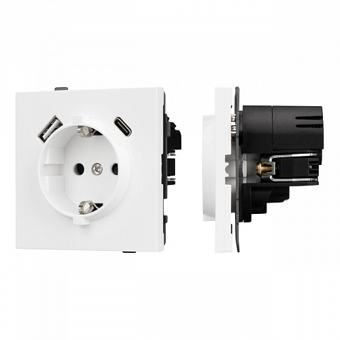 Механизм розетки с USB зарядкой SCT-TENDO-MUAC-PL-WH (230V, 16A) Arlight 054086