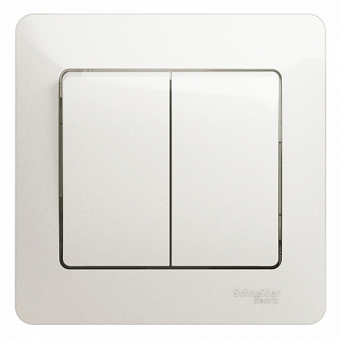 Systeme Electric Glossa Перламутр Выключатель 2-клавишный, сх.5, 10АХ (в сборе)