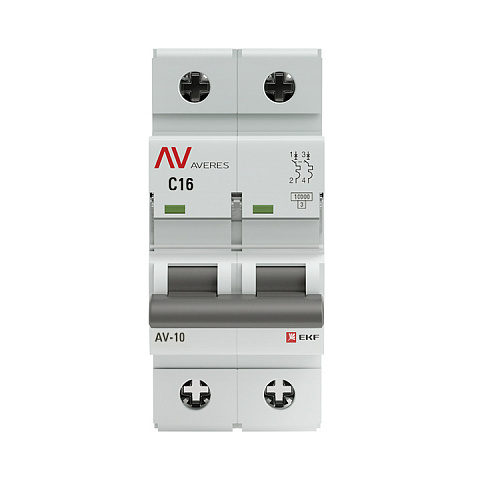 EKF Averes AV-10 Автоматический выключатель  (С) 2P 16А 10kA