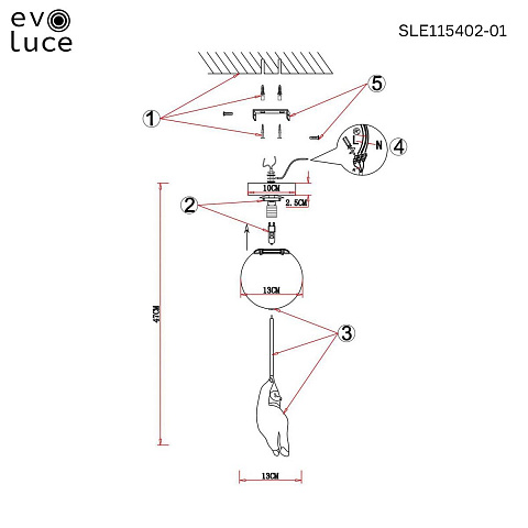 Потолочный светильник Evoluce MODENA SLE115402-01