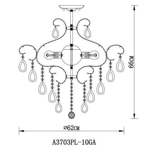 Люстра на штанге ARTE Lamp A3703PL-10GA