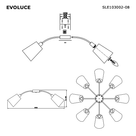 Потолочная люстра Evoluce Maleonte SLE103002-08