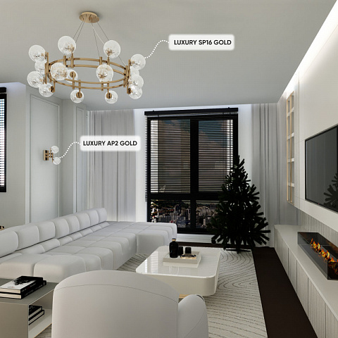 Подвесная люстра Crystal Lux LUXURY SP16 GOLD