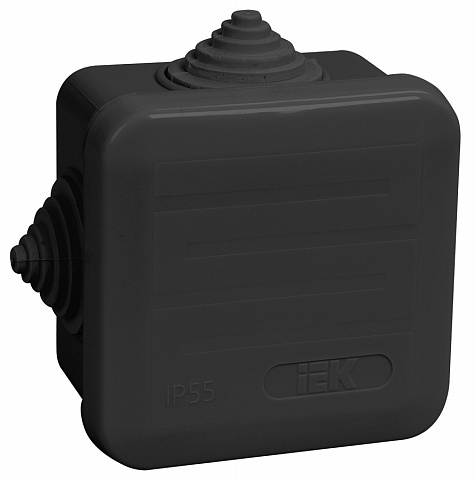 IEK Коробка расп. КМ41236 70х70х40мм IP44 4 вв. черная