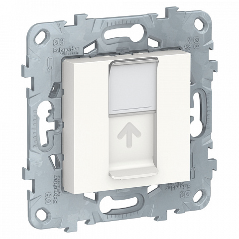 Schneider Electric Unica New Бел Розетка компьютерная, RJ45, одиночная кат. 5е UTP