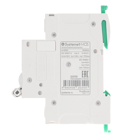 Systeme Electric Systeme9 Автоматический выключатель (АВ) C 1A 2P 10kA 400В