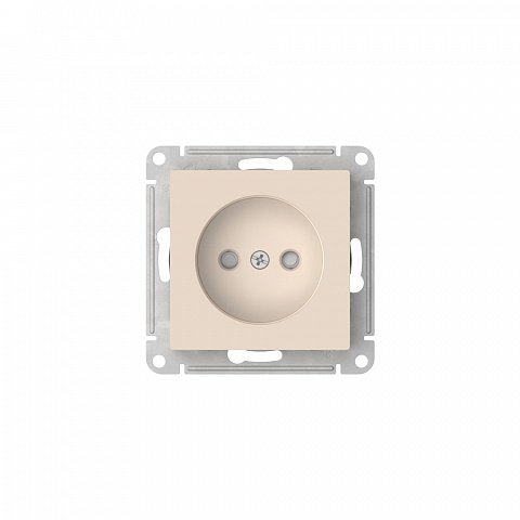 Systeme Electric AtlasDesign Бежевый Розетка без заземления со шторками, 16А, мех., быстрозажим. клем.