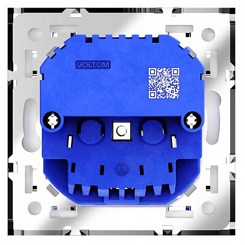 Розетка встраиваемая Voltum S70 с заземлением и защитными шторками, 16А, с USB, A+A, (белый глянцевы VLS040401