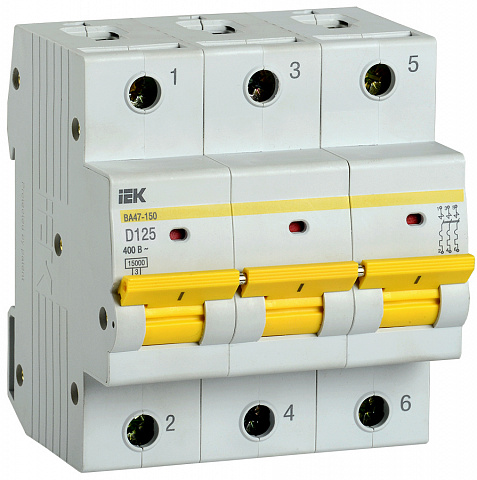 IEK KARAT Авт. выкл. ВА47-150 3Р 125А 15кА х-ка D