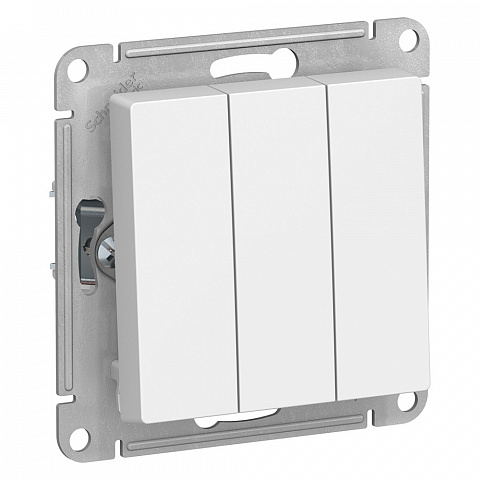 Systeme Electric AtlasDesign Бел Выключатель 3-клавишный сх.1+1+1, 10АХ, механизм