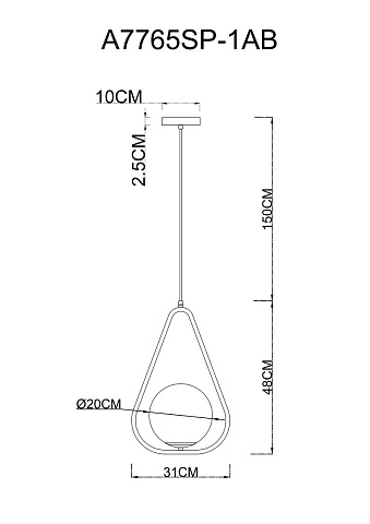 Подвесной светильник ARTE Lamp A7765SP-1AB