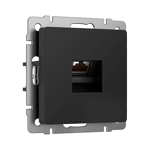 Розетка Ethernet RJ-45 cat. 6A экранированная Werkel черный матовый W5120108 4690389213496
