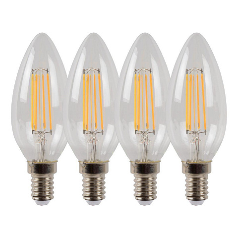 Лампа светодиодная диммируемая Lucide E14 4W 2700K прозрачная 49023/14/60