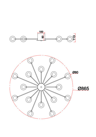 Накладная люстра Freya FR5242CL-16BS1