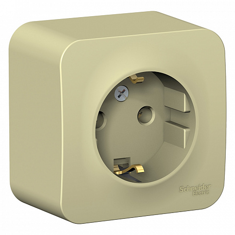 Systeme Electric Blanca наруж Беж Розетка с/з без шторок, изолир. пластина 16А, 250В