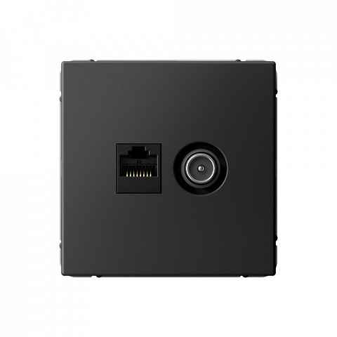 Systeme Electric ArtGallery Базальт Розетка двойная ТВ + компьютерная RJ45, кат. 5Е