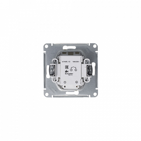 Systeme Electric AtlasDesign Алюминий Выключатель 1-клавишный с подсветкой, сх.1а, 10АХ, механизм