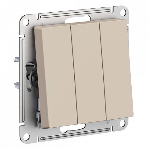 Systeme Electric AtlasDesign Песочный Выключатель 3-клавишный, сх.1+1+1, 10АХ, механизм