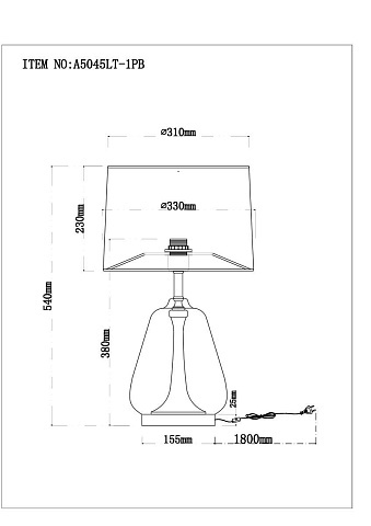 Настольная лампа ARTE Lamp A5045LT-1PB