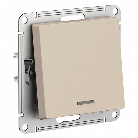 Systeme Electric AtlasDesign Песочный Выключатель 1-клавишный с подсветкой, сх.1а, 10АХ, мех.