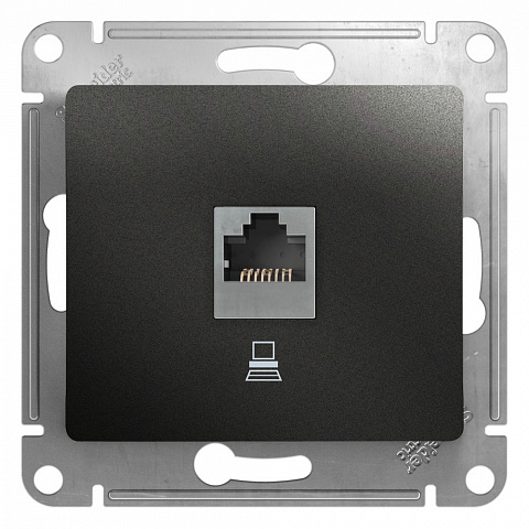 Systeme Electric Glossa Антрацит Розетка компьютерная RJ45 кат.5E