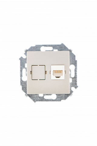 Simon 15 Шампань Розетка компьютерная 1-ая RJ45 кат.5е