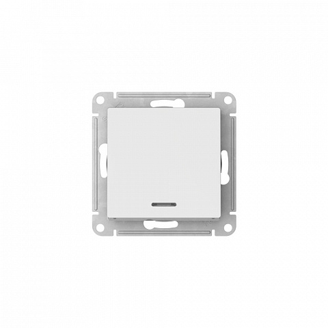 Systeme Electric AtlasDesign Белый Выключатель 1-клавишный с подсвет., сх.1а, 10АХ, мех., быстрозажим. клем.