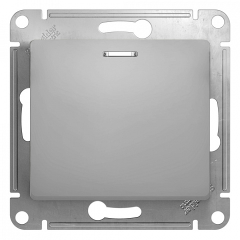 Systeme Electric Glossa Алюминий Выключатель 1-клавишный с подсветкой, сх.1а, 10АХ
