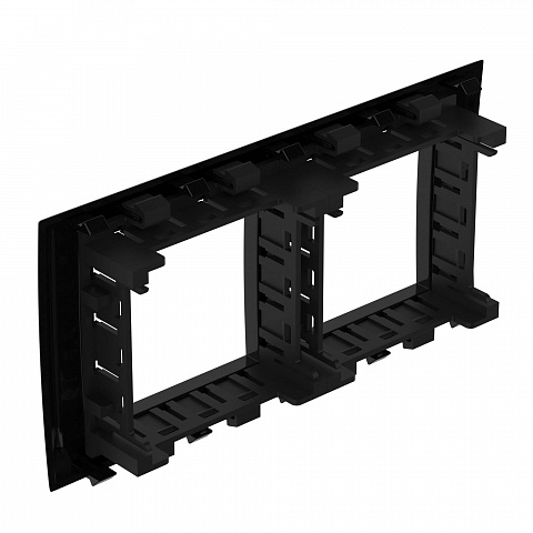 DKC Рамка-суппорт "Avanti" для "In-liner Front", черный, 4 модуля