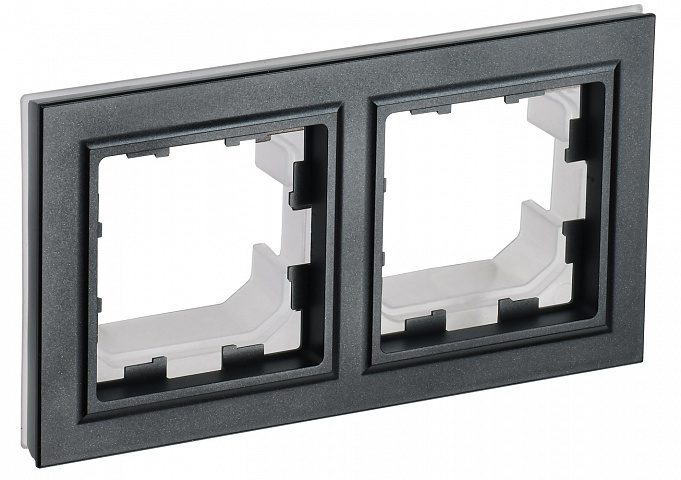 IEK BRITE BASE Черный Рамка 2-м IP44 РУ-2-БрЧ-44
