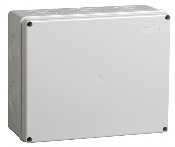 IEK Коробка КМ41271 распаячная для о/п 240х195х90 мм IP44 (RAL7035, кабельные вводы 5 шт)
