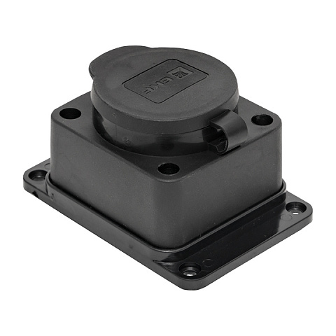 EKF Basic Розетка настенная с защитной крышкой каучуковая 230В 2P+PE 16A IP44