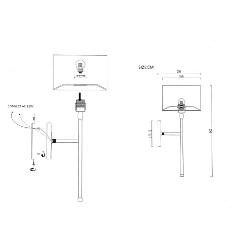 Бра Imperium Loft Heathfield  Co Wall Light Casablanca 123237-22