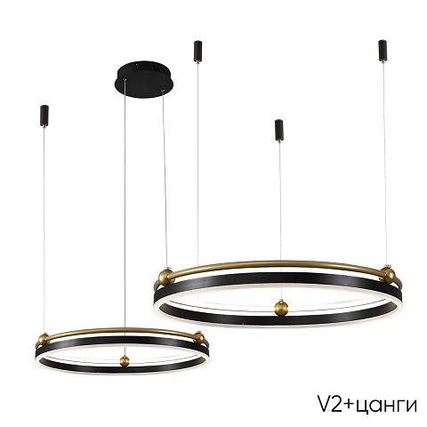 Каскадная люстра Crystal Lux FERNANDO SP123W LED BLACK/GOLD