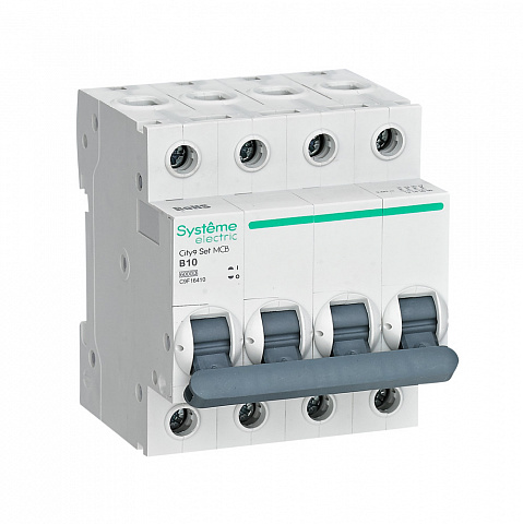 Systeme Electric City9 Set Автоматический выключатель (АВ) B 10А 4P 6kA 400В
