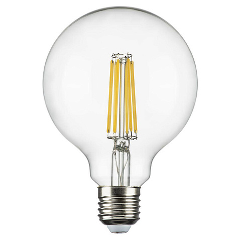 Лампа светодиодная филаментная Lightstar E27 8W 4000K прозрачная 933004
