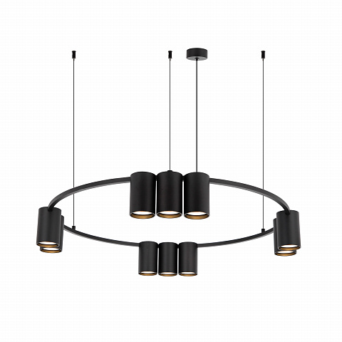 DK4065-BK Подвесной светильник ORBIT, IP20, 10xGU10 LED до 15 Вт, черный матовый, алюминий