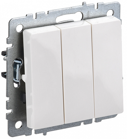 IEK BRITE BASE Белый Выключ. 3-кл 10А ВС10-3-0-БрБ