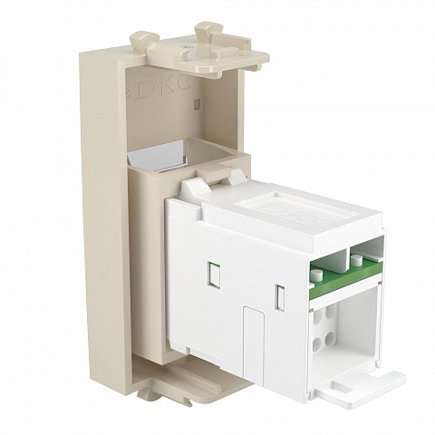 DKC Компьютерная розетка RJ-45 модульная, кат.6, "Avanti", "Ванильная дымка", 1 модуль