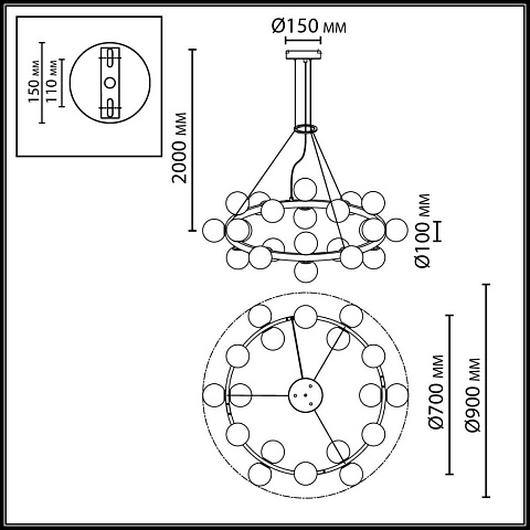 Подвесной светильник Odeon Light Magia Midcent 7109/24