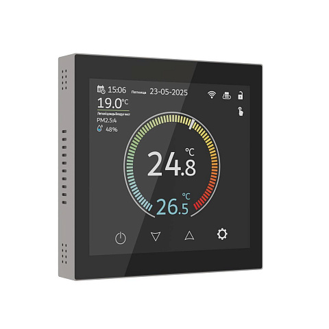 Умный сенсорный терморегулятор с LCD дисплеем Werkel дымчатый W1851104 4690389218347