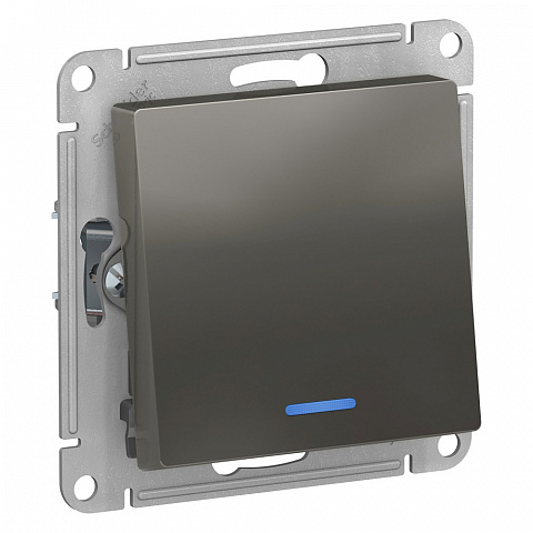 Systeme Electric AtlasDesign Сталь Переключатель 1-клавишный с подсветкой, сх.6а, 10АХ, механизм