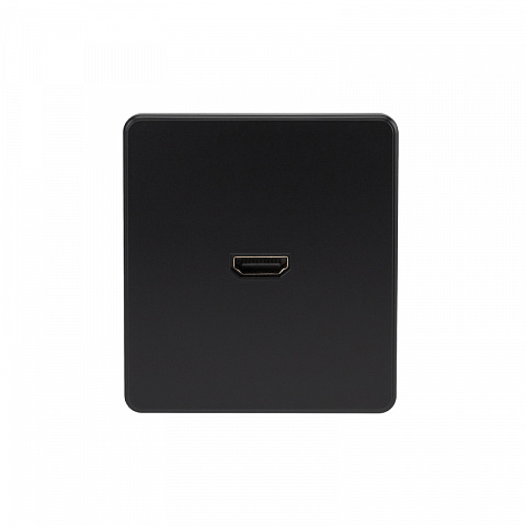KRANZ ROUND Розетка HDMI с/у оникс , с 1-пост. рамкой
