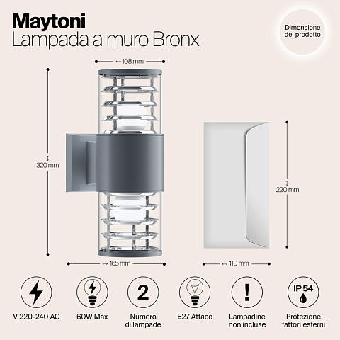 Светильник настенный Maytoni O576WL-02GR