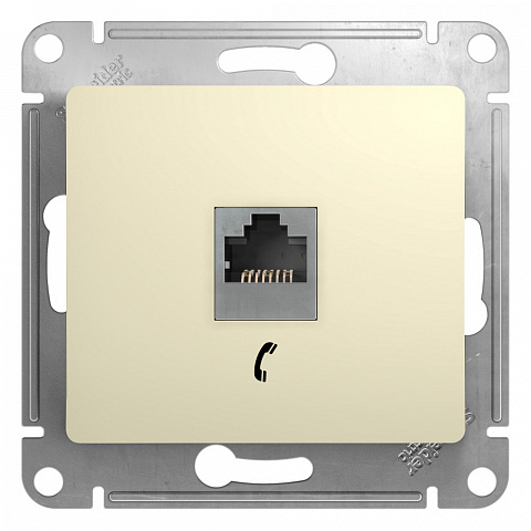 Systeme Electric Glossa Беж Розетка телефонная RJ11