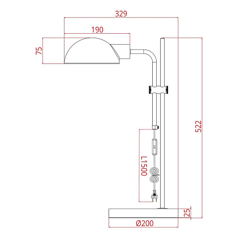 Настольная лампа ARTE Lamp A7055LT-1BK