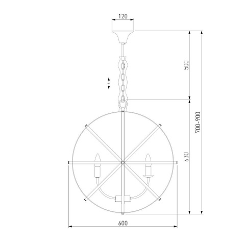 Подвесная люстра Eurosvet Santi 60139/6 хром Smart